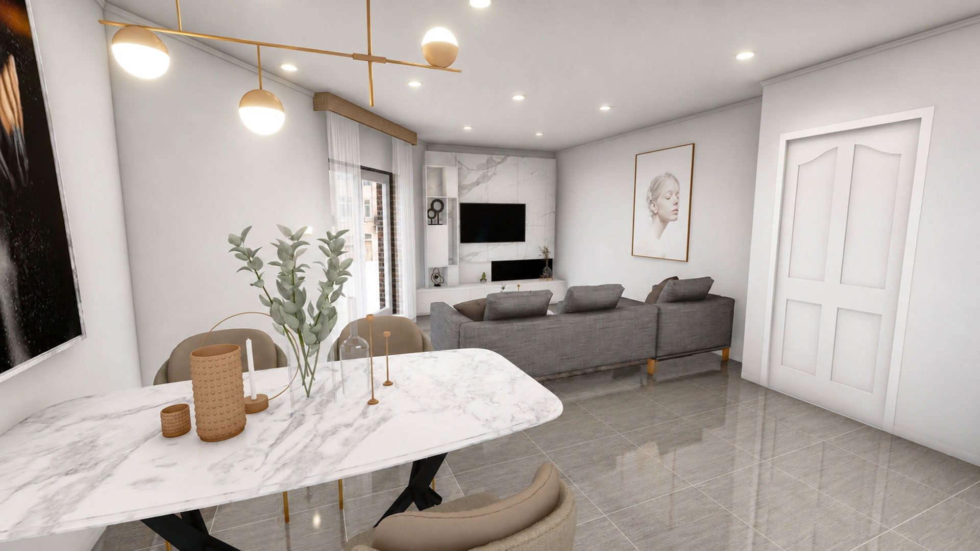 Living room interior of an apartment