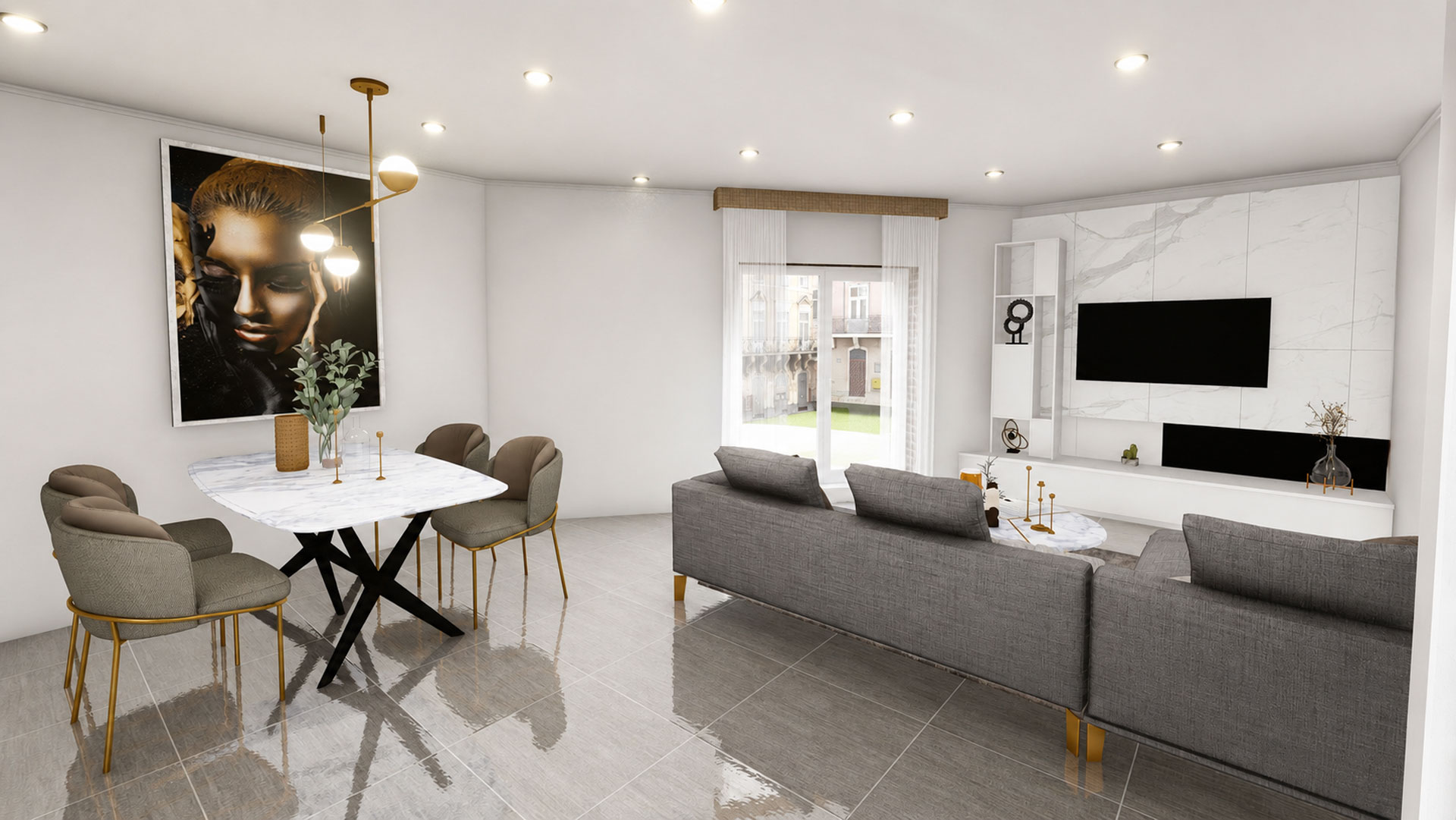 Living room interior of an apartment