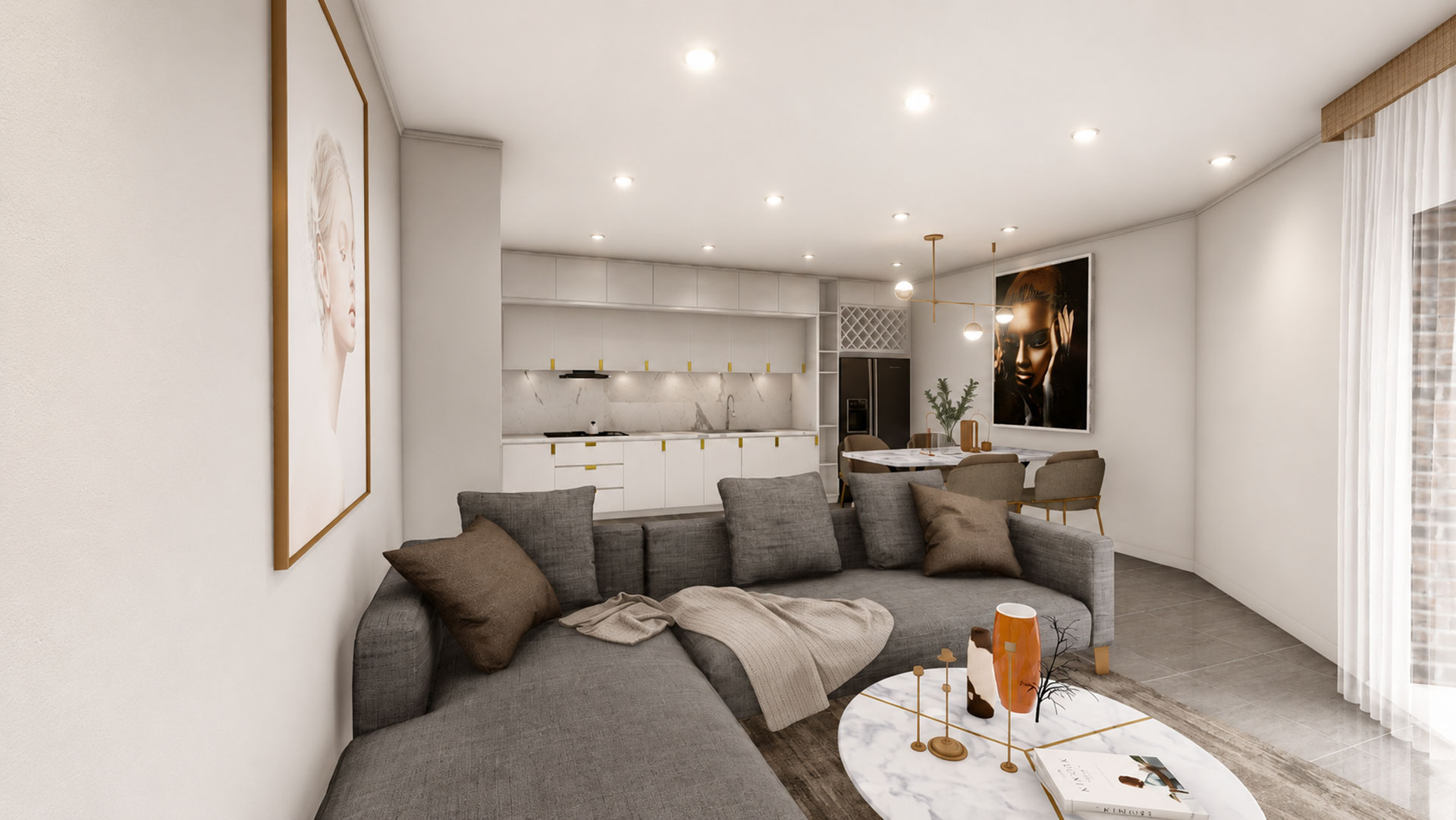 Living room interior of an apartment