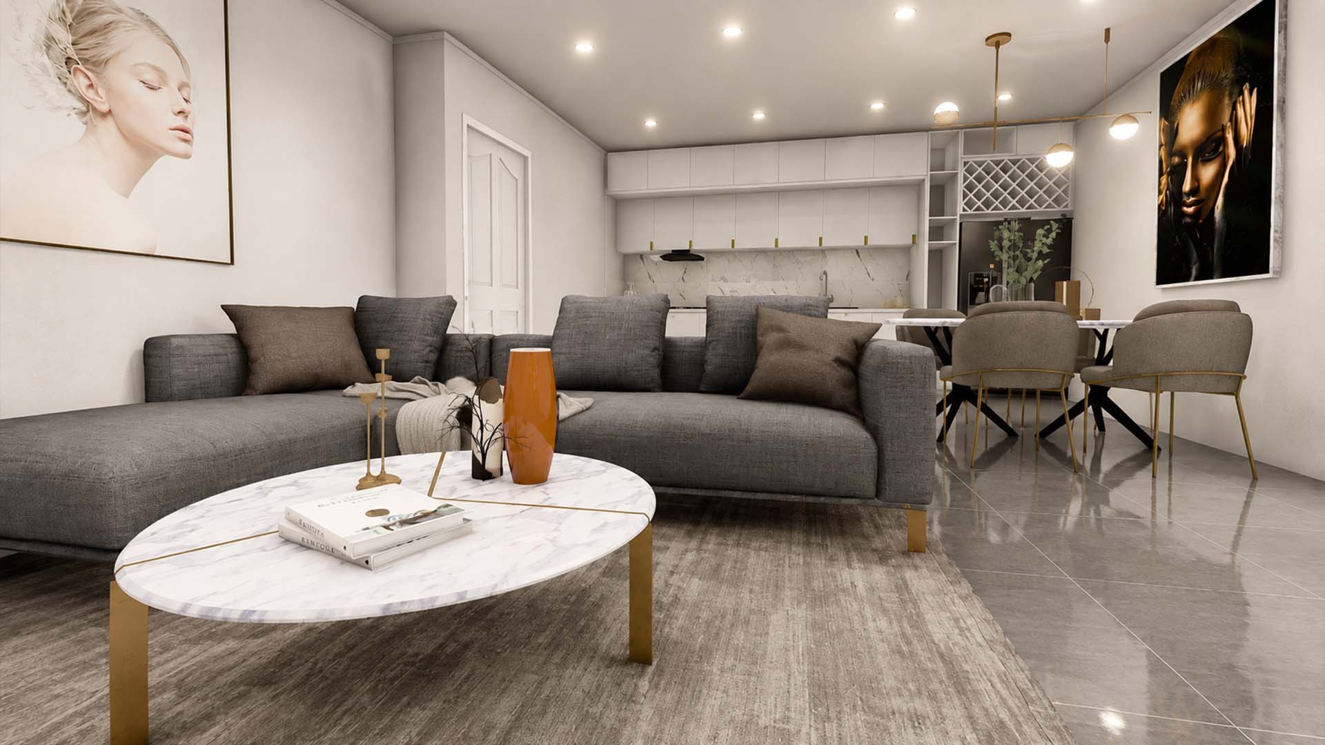 Living room interior of an apartment
