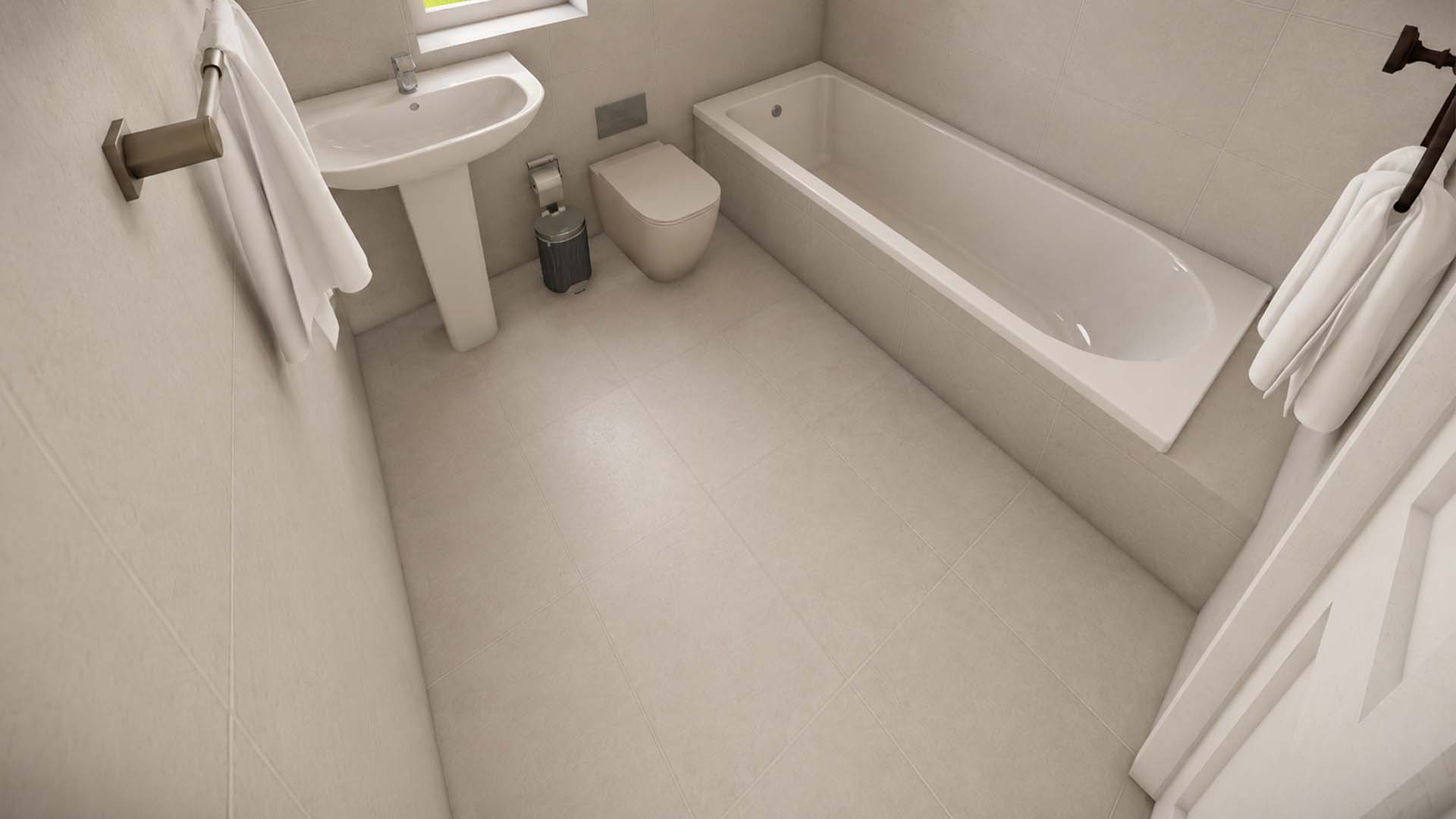 Modern bathroom inside an apartment